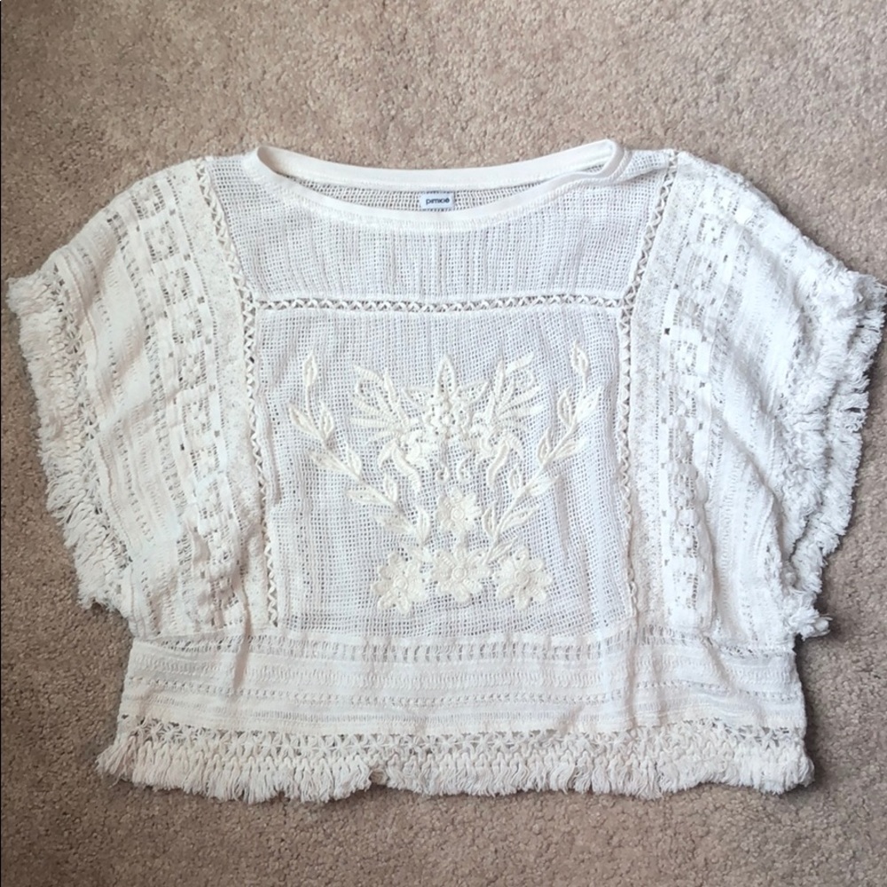 Floral boho crochet top